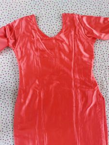 Elegant Satin  Peach Suit Set