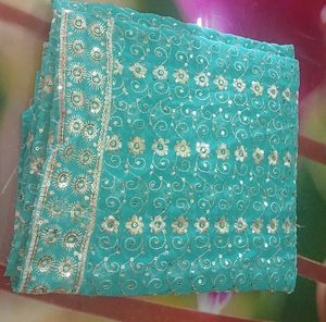 Beautiful Heavy Sequence Work Party Wear Saree