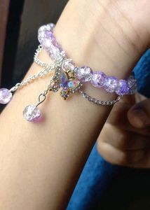 Fancy Purple Bracelet With Royal Butterfly
