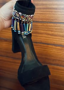 Embellished Block Heels