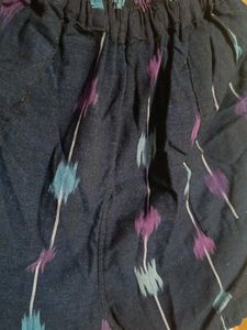 Navy Blue IKAT Patterned Shorts