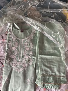 Light Green Embroidered Salwar Kameez