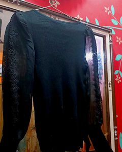 With Tag Stylish Black knit Top