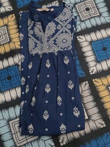 Blue Embroidered Dress
