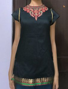 Embroidered Neckline Top