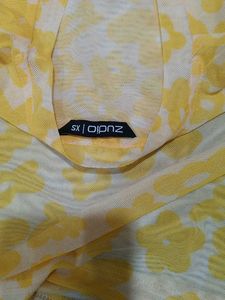 Yellow Sheer Floral Top