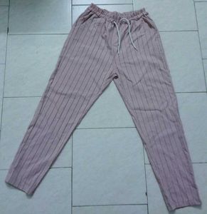 Casual Pink Stripes Pants