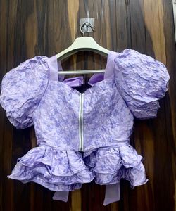Lilac Bow Tie Top