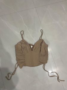 Brown Corset Style Cami Top