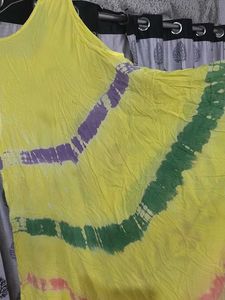 Yellow Floral Tie-Dye Tank Top