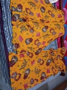 Skirt Plazzo  With Kurti Bell Sleeves