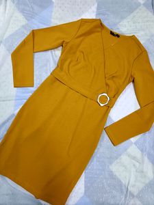 Women Sheath Yellow Dress💛