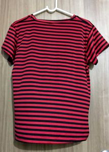 Striped Twist-Front Tee