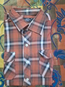 Full Stylish Shirt 44 Size Brown Check