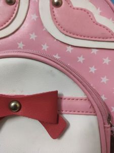 MINI PINK COLOUR CUTE LEATHER BAGPACK FOR KIDS