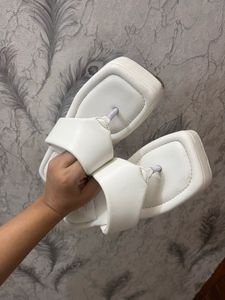 White Platform Flip Flops