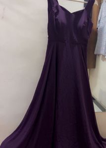 new burgundy anarkali gown