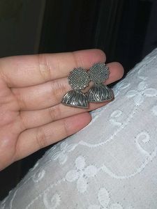 Silver Jhumka Earrings