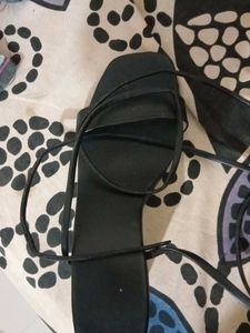 Black Leg Wrap Strappy Heels Size 41