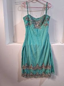 Embellished Teal Dress