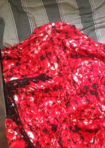 Red &amp; Black Printed Kaftan