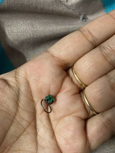 Green Clover Nose Ring