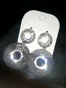 Elegant Silver Beaded Earrings