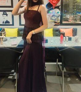 Elegant Purple Plazzo Peplum Top Indian Dress