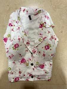 Floral Print Button-Down Shirt/Top