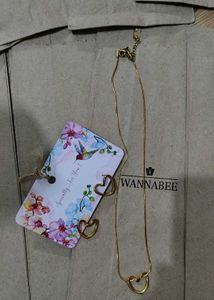 18k Gold Plated Heart Necklace &amp; Earring Set