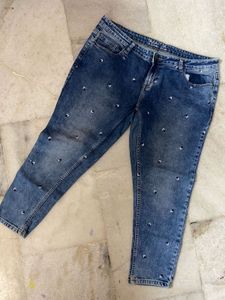 denim jeans &amp; casuals slim-fit embroidered
