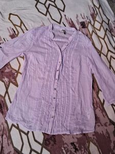 Lilac Button-Down Top
