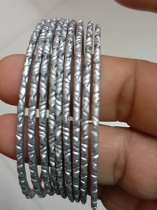 Silver Colour Metal Bangles