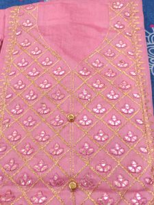 Unstiched Pink kurti set