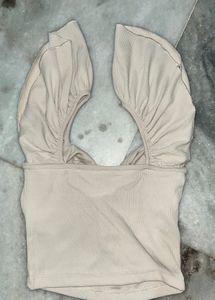 Cute Beige Crop Top