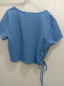Crop Top Blue, Side Tighup, Xl/ Xxl