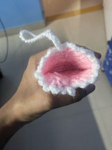 Crochet Heart Bag Charm/ Pouch