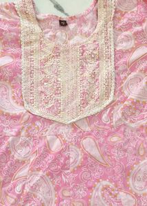 Pink Printed anarkali kurta