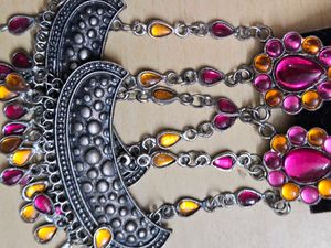 Orange- Magenta Boho Earrings