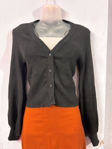 Charcoal Knit Cardigan