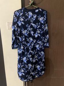 Floral Print Navy Dress