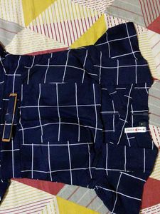 Checkered Fit &amp; Flare Padded Dress