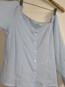 Light Blue Button-Down Top