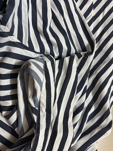 •  Navy &amp; White Striped Button-Up Shirt – Cla