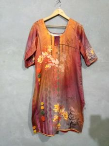 Elegant Floral Print Kurta Salwar Suit
