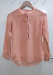 Peach Chiffon Blouse