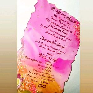 Resin Wedding Invitation Card Customized Your