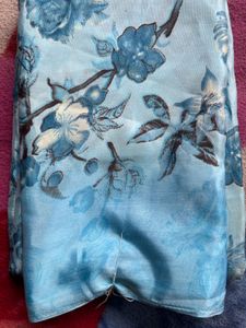 Blue Floral Saree