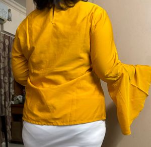 Mustard Yellow Solid Women’s Top