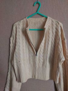 Cropped Knit Cardigan